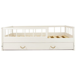 Letto in legno con sponde e cassetto 160x80cm